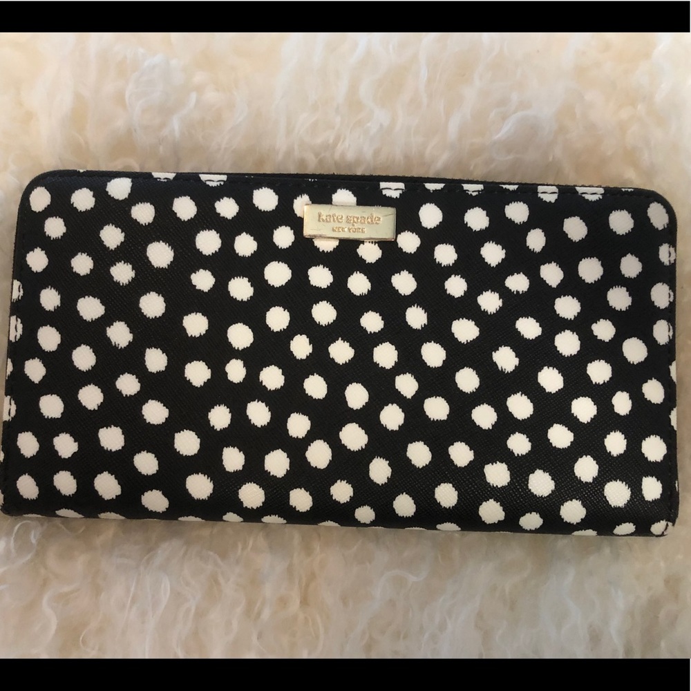 Kate Spade Black & White Musical Polka Dot Wallet